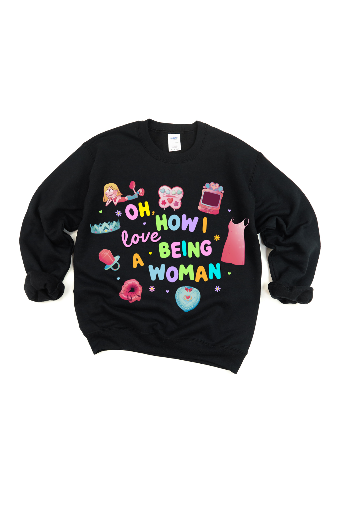 Nostalgic Girly Collage Crewneck