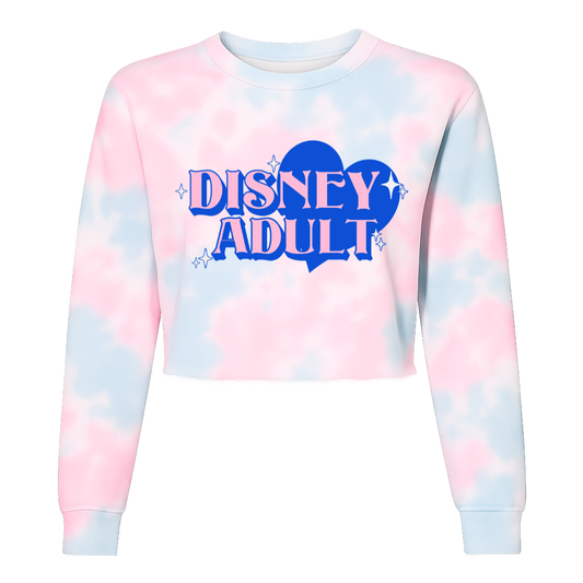 Disney Adult Cotton Candy Tie Dye Cropped Crew