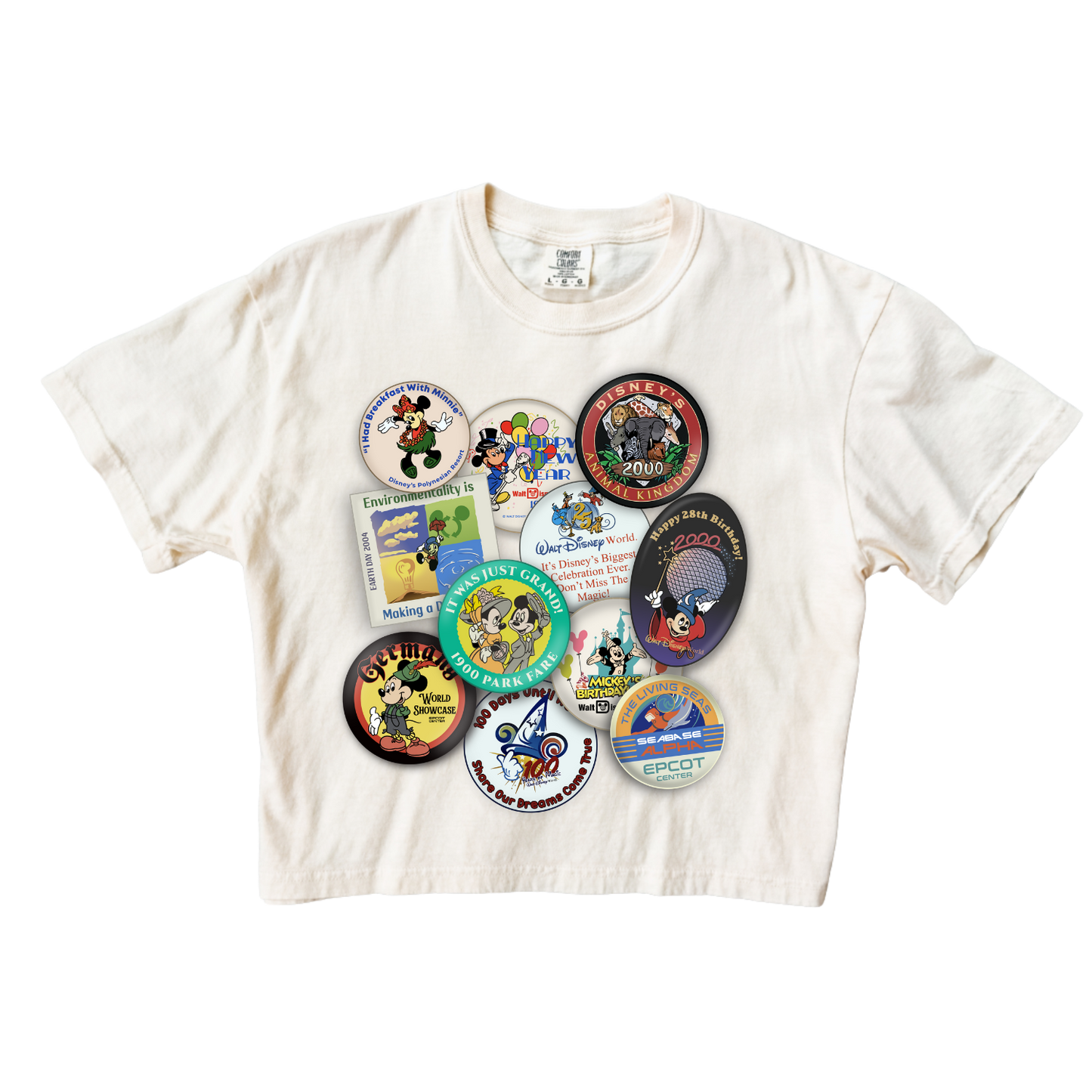 Vintage Buttons Crop Tee